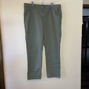 Weatherproof Vintage Men's Pants 40 x 30 Green Pockets Stretch Zip Closure